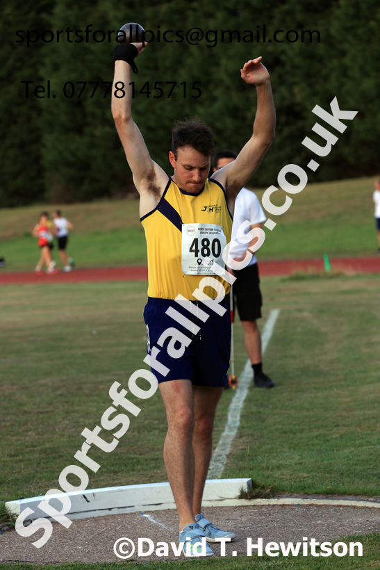 Shot putt, 2025 NEGP No 6 Monkton, Wednesday, August 13th.  Photo: David T. Hewitson/Sports for All Pics